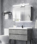 Bathroom with 24 Inch Modern LED Vanity Lights Adjustable Chrome Bathroom Fixture Over Mirror With 180 Degree Rotatable Joint