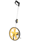 Fabater Distance Measuring Wheel, Foldable Handle 1 Meter Perimeter Wear with a yellow wheel and ergonomic grip for easy measurement.