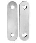 Straight Up Rock Solid Heavy Duty Stainless Steel Flat Corner Brace Plates For Furniture Repair Woodworking Joints Top Shelf Hardware Pro Grade Silver Brackets Pack Of 30 showing polished steel plates with holes.