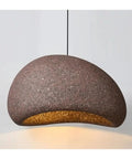 Color Design Living Room Suspension Lamp Restaurant Pendant Light Lustre Cafe Chandelier with textured brown shade.