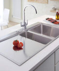 Long Three Point Five Inch Sink Top Push Button Garbage Disposal Switch Cordless Air On Off Kit Stainless Steel Polished