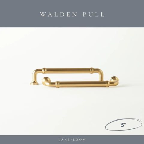 Brass Gold Cabinet Handles Two Pack 5 Inch 128mm Solid Zinc Alloy Drawer Pulls for cabinets, dressers, and furniture