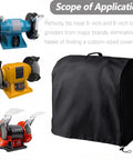Kick Some Dust This Heavy Duty Bench Grinder Cover features tough 420D Oxford fabric, fits 6-inch and 8-inch grinders.