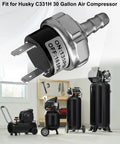 Air Compressor Pressure Switch 135 165 Psi 120V Replacement For 30 Gallon Tanks No Hassle Install showing front view
