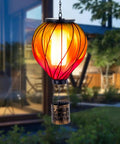 Colorful Solar Hot Air Balloon Lantern With Realistic Flickering Flame For Outdoor Waterproof Hanging Light For Patio Porch Yard Garden Decor Eco Friendly Solar Powered Garden Decor Lighting For Nighttime Vibe Ambience And Easy Dusk To Dawn Operation