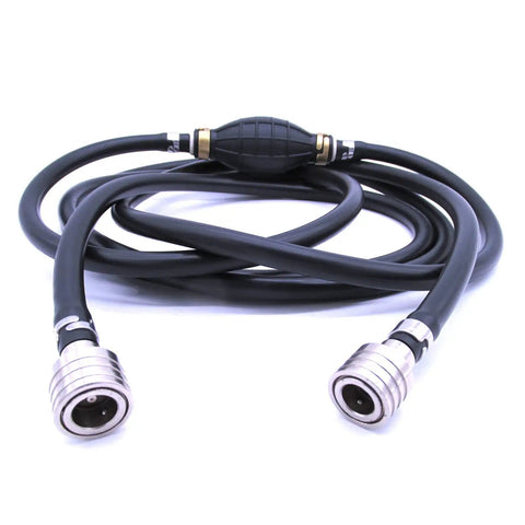 Outboard Engine Fuel Hose Assembly Kit With 10 Ft Length, 13 Mm Tank Side ID And 11 Mm Engine Side ID, Includes Female Fuel Connectors, Clip, Squeeze Pump, And Couplers For DT DF 8HP Through 65HP Outboard Motors