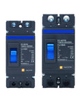 Top Shelf 2 Pole DC Circuit Breaker 1000V MCCB, two units displaying on/off switches, used for solar and RV installations.