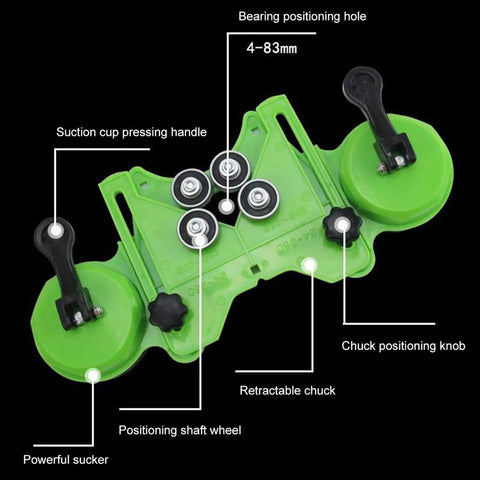 Hilitand Versatile 16 Piece Hole Saw Kit For Drilling Wet Or Dry Holes In Ceramic Tile Glass Marble Granite With Double Suction Cup Guide For Precise Work, green suction guide for 4-83mm hole drilling