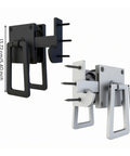 Heavy Duty Double Sided Door Latch With Included Key And Mounting Screws Secure Square Gate Lock For Barn Wood Fences built in black and white finishes.