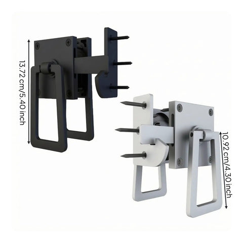 Gitohoni Gate Latch with Handle-Heavy-Duty Metal Body, Barn Door Latch, Secure, Hardware, for Fences in black and white