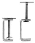 Front view of two QWORK 304 stainless steel C-clamps (Tiger Clamp), 2-pack.