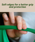 Touching soft edges of the Massive Laundry Day Game Changer Large Collapsible Hamper With Instant Pop Up Frame.
