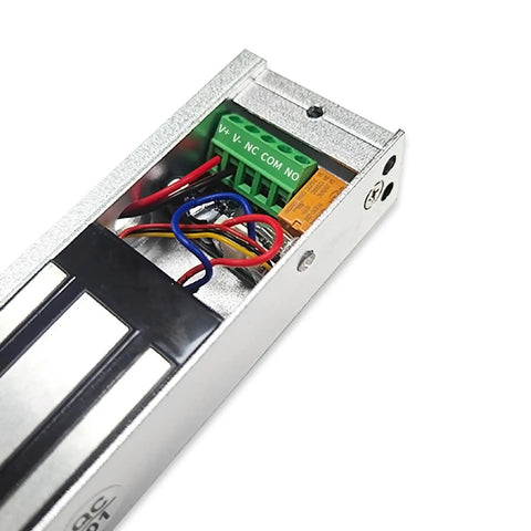 Close-up of Beefy Heavy Duty Magnetic Lock 500kg 1200 Lbs Electromagnetic Door Lock 12V With LED Indicator When Closed NO NC Options