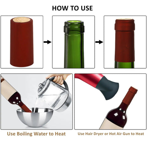 How to use Premium Pvc Heat Shrink Wine Bottle Caps With Hella Bright Color Options for sealing wine bottles.