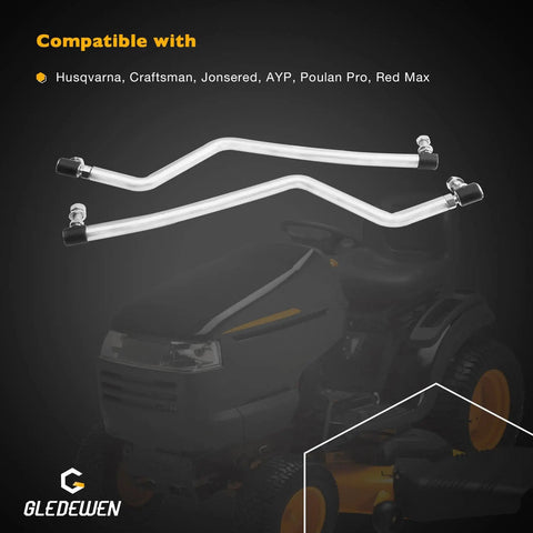 Adjustable LH RH Steering Drag Link Set For Lawn Mowers Heavy Duty Fits 436884 436885 And Compatible With Husqvarna Craftsman AYP Poulan Pro Jonsered Replaces 532436884 532436885 583513301 And 583513401, metal drag links on mower
