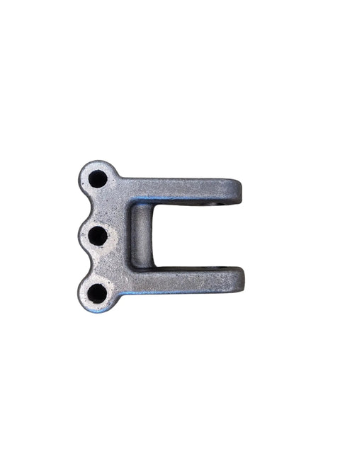 Heavy Duty Two Tang Clevis With Adjustable Channel Mount For 1 Inch Pin Hole And 20,000 Pound Load Raw Steel Construction Designed For 3 Inch Wide Channel Brackets Compatible With Lunette Ring Or Farm Style Drawbar side view
