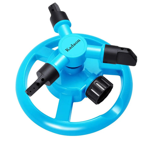 Automatic Lawn Sprinkler For Large Yards, ABS Plastic Rotary Sprinkler With Three Arm Design, 360 Degree Coverage