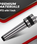 2MT 1-Inch Crown Spur Drive Center for Wood Turning Lathe with Killer Bite and Positive Drive in alloy steel