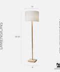 Ellis 21 Inch Table Lamp With Natural Rubber Wood And White Fabric Shade, 60W Incandescent Or 13W CFL, floor lamp dimensions.