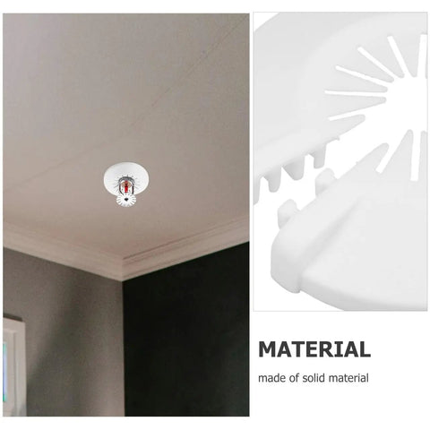 10 Pack Heavy Duty Plastic Fire Sprinkler Cover Plates Waterproof Escutcheon Ring Wall Mount Flange For Disc Heads Removable Or Nonremovable 2 48 In shown on ceiling