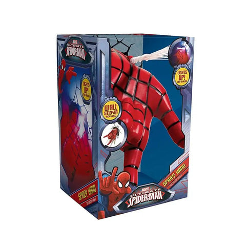 Officially Licensed Spider Man Hand 3D Deco LED Wall Light Cordless Battery Operated Red Includes 3 AA Batteries Not Included