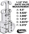Valterra PVC gate valve, white, 1-1/2 inch slip connection, automotive part.