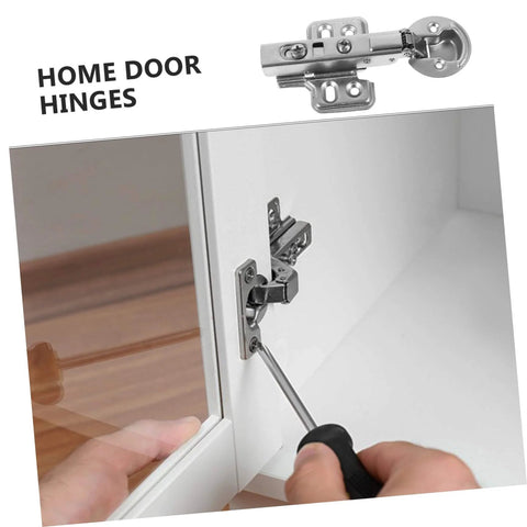 Stainless Steel Damping Hinges For Cabinet Doors 2 Pack Heavy Duty Hydraulic Soft Close Mechanism easy installation close-up