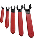 Get That Sweet Grip With This High Carbon Steel ER Collet Chuck Wrench Spanner For Your CNC Milling Machine And Lathe Clamping Nu, set of five red and black spanners.