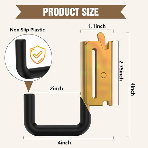 E Track Hooks 8 Pack With Spring Fittings Heavy Duty Steel Hangers For Enclosed Trailers And Cargo Vans product size details