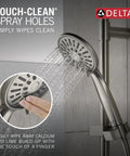 Slide Bar Handheld Shower With Hose In Brushed Nickel, Detachable Shower Head, Stainless 51361-SS, Touch-Clean spray holes