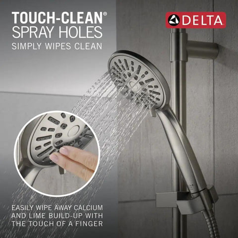 Slide Bar Handheld Shower With Hose In Brushed Nickel, Detachable Shower Head, Stainless 51361-SS, Touch-Clean spray holes