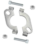 Heavy Duty 2 Pack Split Flange Repair Kit For Cars And Motorcycles 2 Bolt Flat Oval Design with bolts and nuts for secure exhaust repairs.
