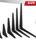 Size comparison of Beefed Up Heavy Duty Black Metal Floating Shelf Brackets Set 4x3 Inch L Brackets For Wall Mount Corner Brace Support
