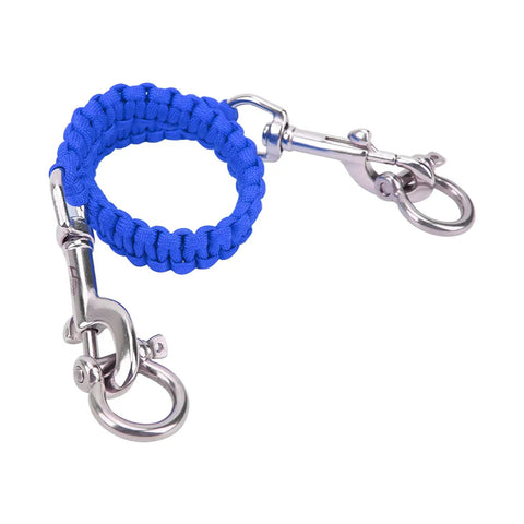 Underwater Camera Lanyard With Retractable Stainless Steel Hook And 360 Degree Rotation, Rugged Marine Grade Carry Rope, Royal Blue Finish