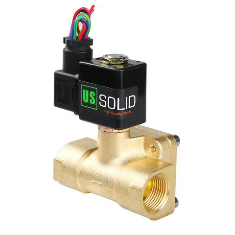 Beefy Heavy Duty Brass Electric Solenoid Valve Three Quarter Inch High Pressure 12 VDC Normally Closed For Gas Diesel Kerosene Air Welding And More Industrial Grade Corrosion Resistant