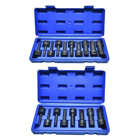 Quality Crafted Eight Piece Hex Socket Set Built Tough From Heavy Duty Alloy Steel With Smooth Turning Action And Secure Bite in a blue case.