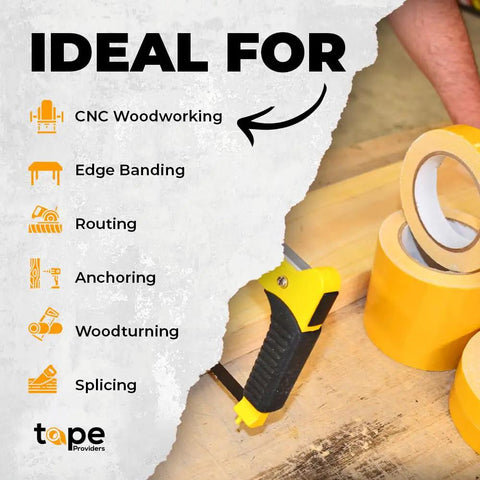 Double Sided Woodworking Tape 6 Pack 1 Inch By 25 Yards For CNC Machines Woodworking Routing And Template Work Pro Grade