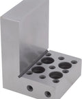 Robust Precision Ground Hardened Steel Fixture Angle Plate 3 By 3 By 4 Inches with tapped holes for machining and welding.