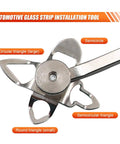 Windshield Lock Strip Tool Kit With Four Heads For Easy Seal Trim Removal showing circular and semicircular metal heads.