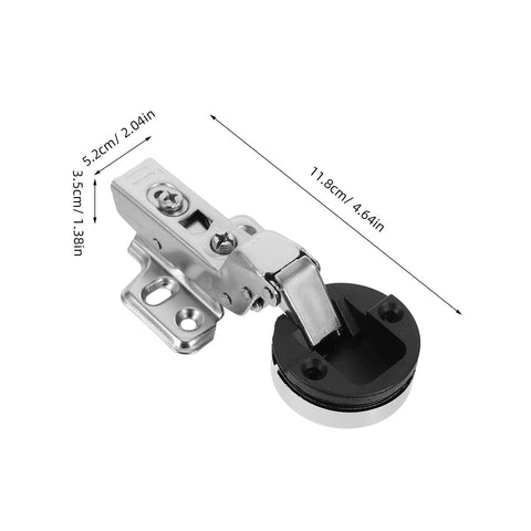 Four Piece Stainless Steel Soft Close Cabinet Door Hinges For Glass Doors With Hydraulic Damping, Self Closing, Semi Concealed Frameless Overlay, Easy Install For Kitchen Cabinets, single hinge with measurements