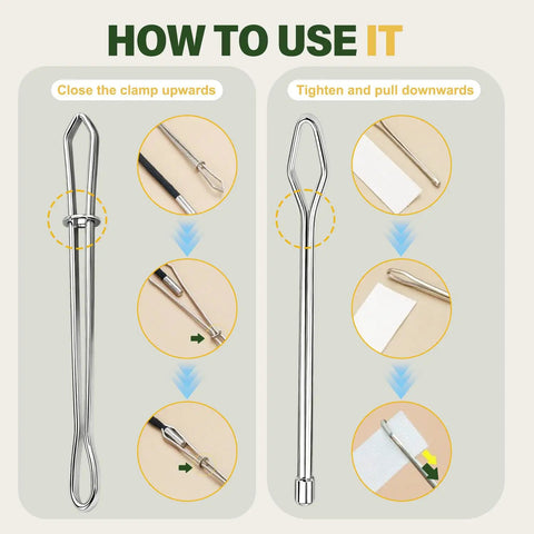Instructions for using 2026 Upgraded Drawstring Threader Tool Set With Stainless Steel Loop Turner Hooks and Latch, DIY Rope Clip Kit