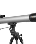 Side view of 70mm Telescope With Phone Adapter Carbon Fiber Body Silver Finish For Epic Moon And Planet Views