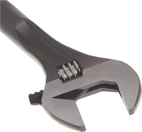 10 Inch Adjustable Black Oxide Construction Wrench With Large Gear For Easy Jaw Adjustment And Hex Jaw Design For Tight Grips