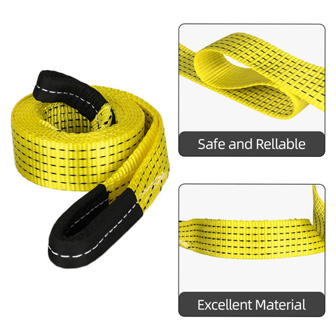 2 Pack 10 Ft Long 2 In Heavy Duty Lifting Slings Straps Polyester Flat Webbing For Rigging, Towing, Winch Straps, Trailer Hauling