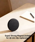 Magnetic Mic Clip Mount With Crazy Strong Neodymium Grip on table with notepad and pen for stable audio use