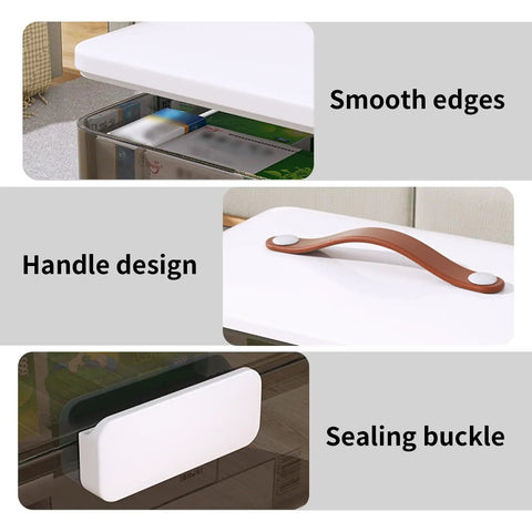 Must Have Three Tier Medicine Organizer With Leather Handle showing smooth edges, handle design, and sealing buckle
