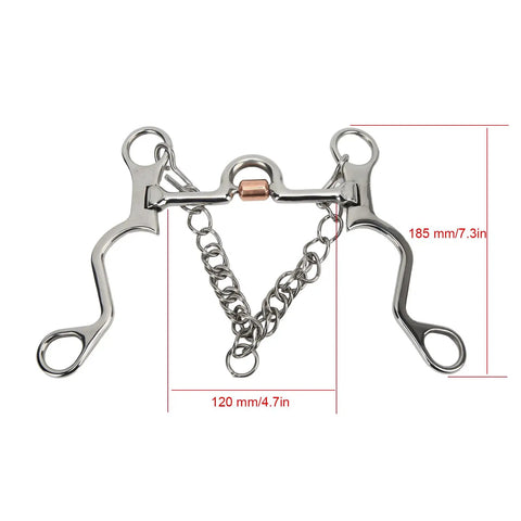 Copper Roller Horse Bit With Stainless Steel Construction For Equestrian Riding Smooth Operation 120mm Mouth Size detail view