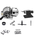 4 Inch Dividing Head With Three Jaw Chuck And Tailstock Built Tough Precision Semi Universal Rotary Table For Milling Machines components layout