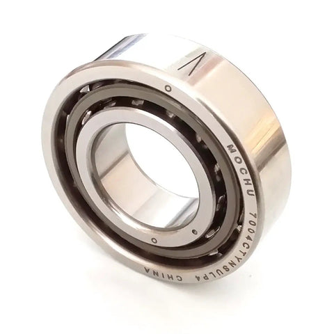 Badass 7004 Angular Contact Ball Bearing 20X42X12 mm Abec P4 Precision single row showing inner structure and smooth finish.