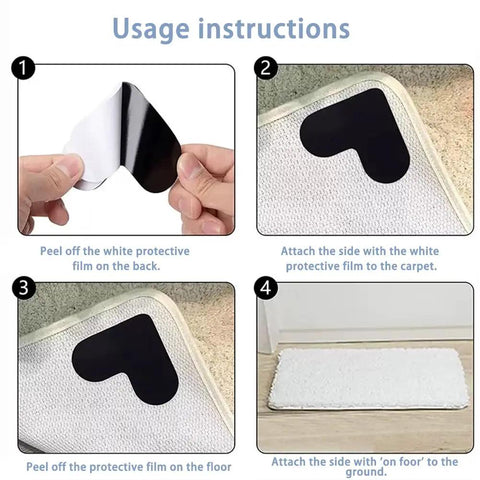 Non Slip Rug Pads For Hardwood Floors And Tile Reusable Carpet Tape That Keeps Rugs Flat And In Place Prevents Curling Thin Invisible Padding For Flat Rugs In High Traffic Areas usage instructions